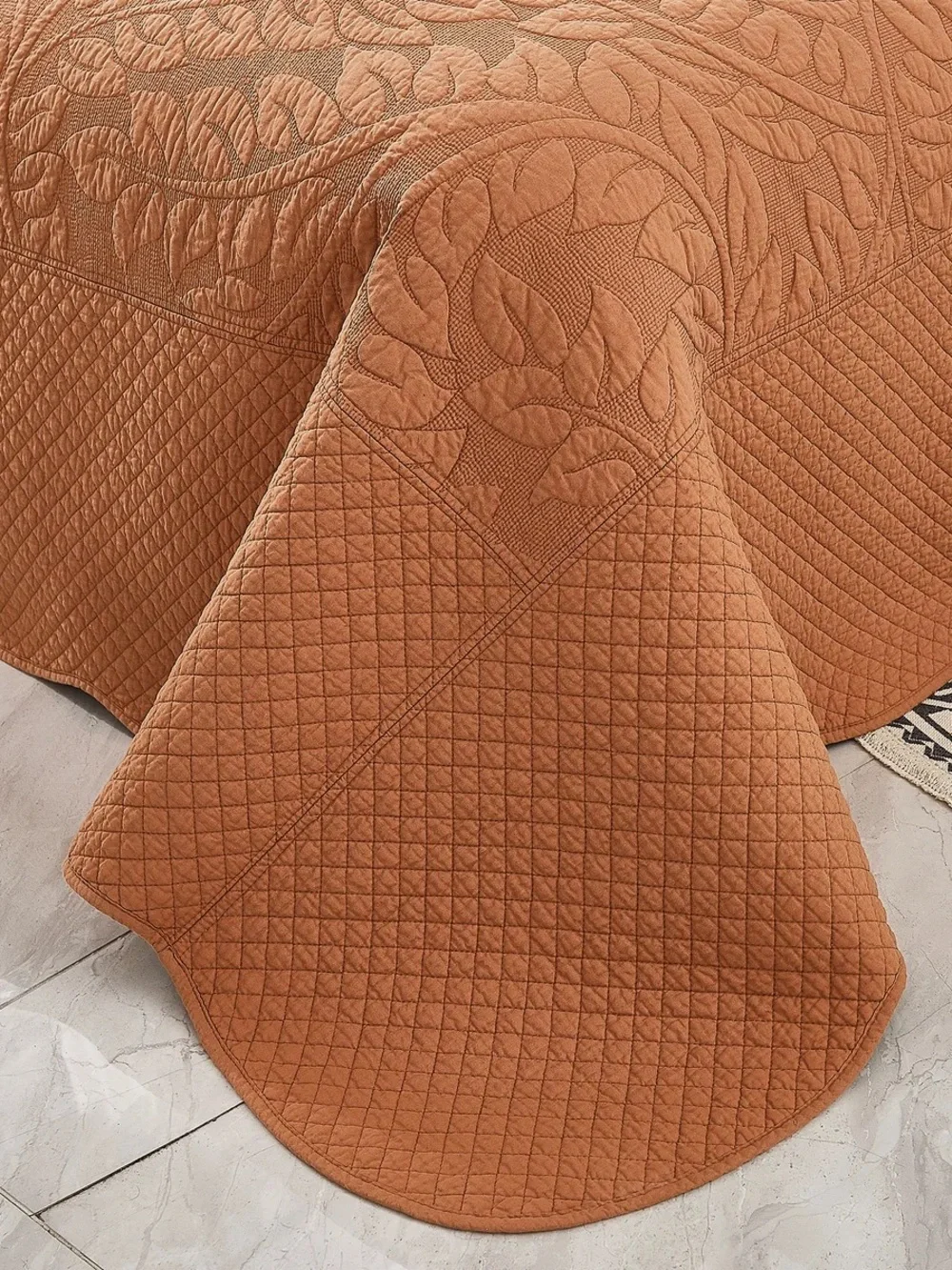 3 PIECE 100% COTTON QUILT SET, OVERSIZED QUILTED BEDSPREAD